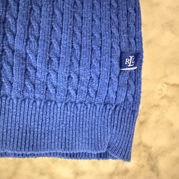 Lauren Ralph Lauren Womens Blue Cable Knit Sweater Size 1X - Picture 6 of 7